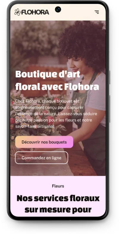 Site ecommerce écoconçu avec Wethiko Mockup représentant un site internet sur mobile écoconçu avec l'application Wethiko.